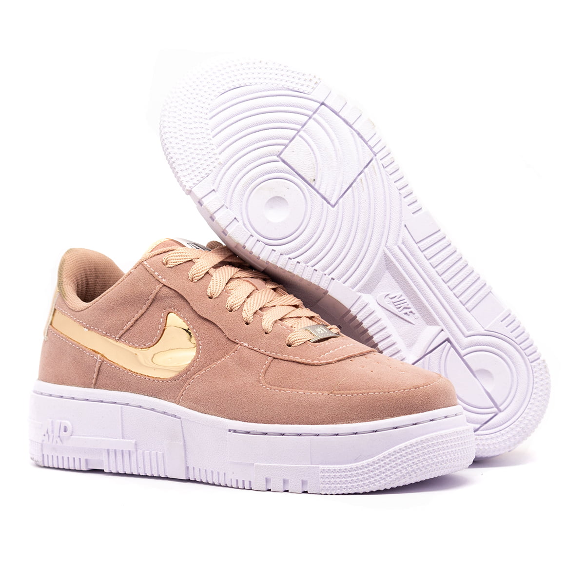 tenis nike rosa camurça